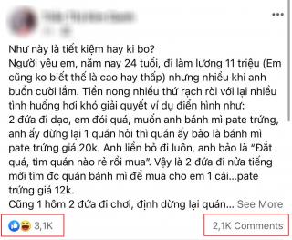 Bạn trai làm lương 11 triệu/tháng, đi hẹn hò tiết kiệm từng đồng, cô gái hỏi: Đó là tiết kiệm hay ki bo?