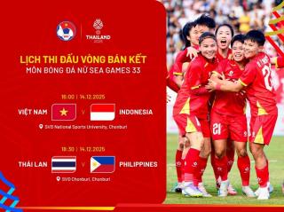 Lịch thi đấu bán kết SEA Games 33: ĐT nữ Việt Nam vs Indonesia đá lúc mấy giờ, trực tiếp ở đâu?