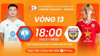Lịch thi đấu bóng đá Việt Nam 9/2: Nam Định vs Hà Tĩnh vòng 13 V-League