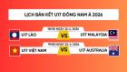 Lịch thi đấu bán kết U17 Đông Nam Á 2026: Việt Nam đại chiến Australia